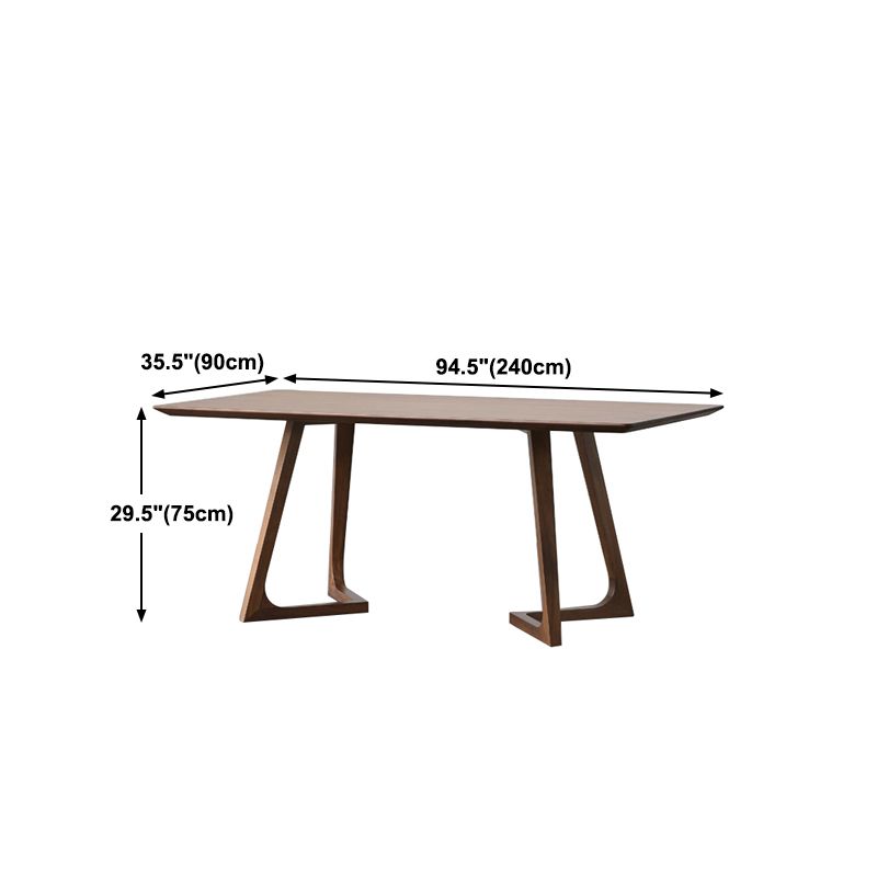 Modern Rectangle Solid Wood Table Standard Height Dining Table for Living Room