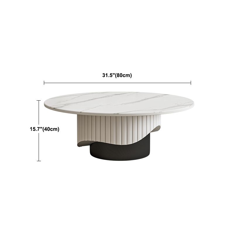 Slate Pedestal Coffee Table Round Modern Minimalist Coffee Table