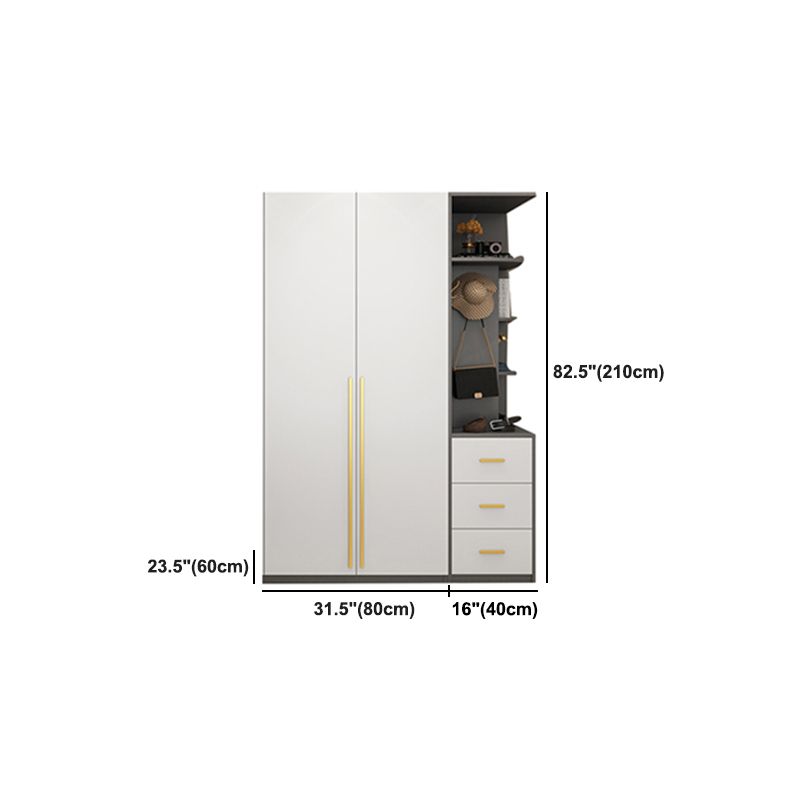 White Colour Wooden Wardrobe Soft Close Door Wardrobe Closet for Home