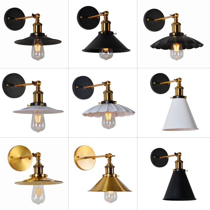 Postmodern Minimalist Wall Light Fixture with Metal Shade for Sitting Room