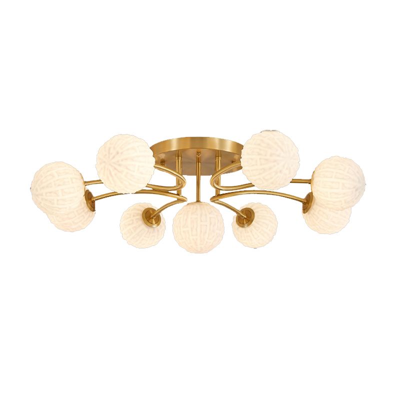 Ball Shape Glass Flush Light Modern Style Multi Lights Flush Mount Fixture