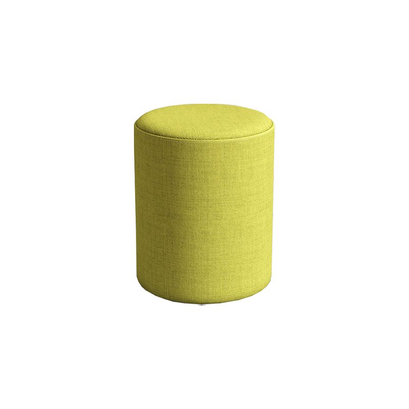 Contemporary Footstool Ottoman Fabric Upholstered Solid Color Round Ottoman