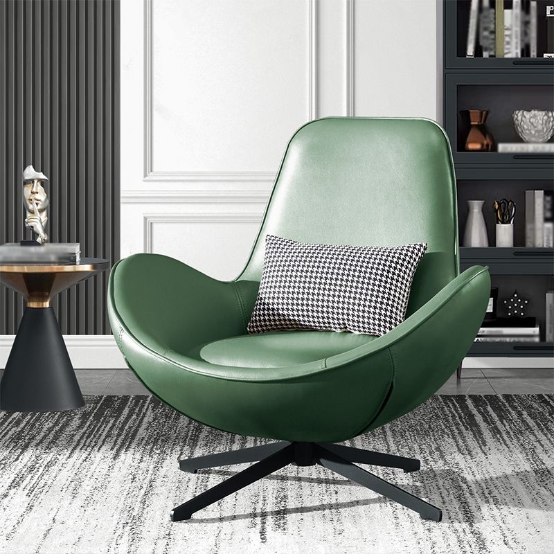 Faux Leather Slipper Chair 33.4" L x 30.3 " W x 20.8 " H Stacking Chair for Bedroom