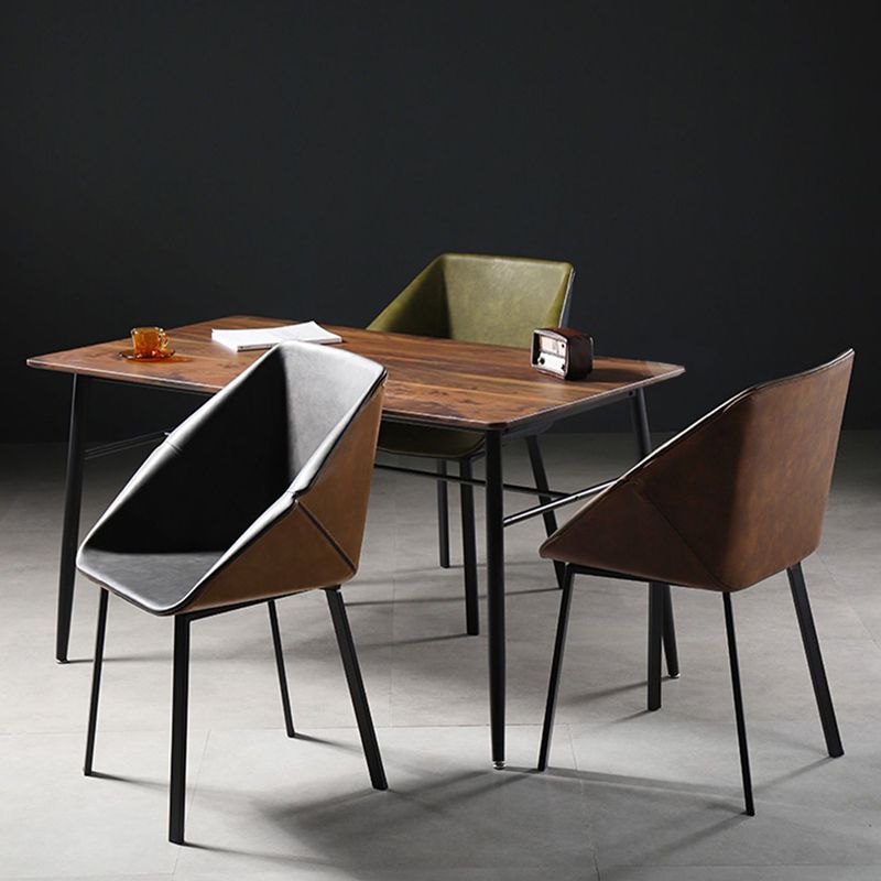 Silla de comedor de metal de estilo industrial Silla de comedor con respaldo sólido y brazo