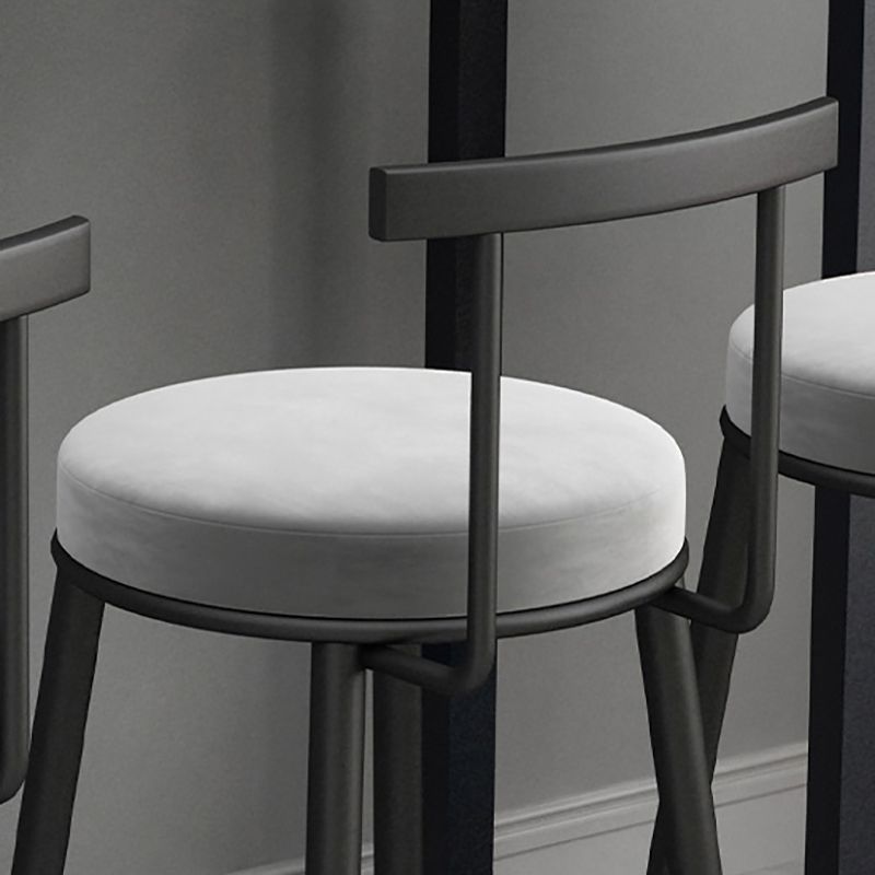 Round Seat Upholstered Counter Stool Industrial  Armless Bar Chai