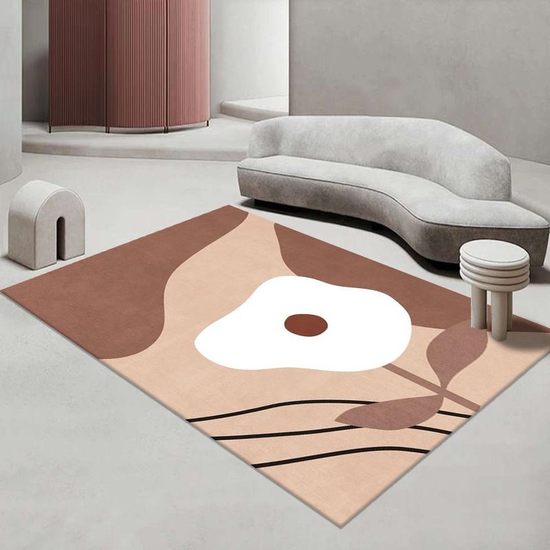 Orange Color Piece Carpet Polyester Casual Carpet Stain Resistant Carpet for Home Decor