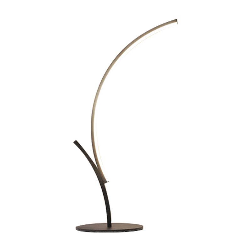 Contemporary Curvy Reading Book Light Acrylic LED Night Table Lamp in Black for Bedside
