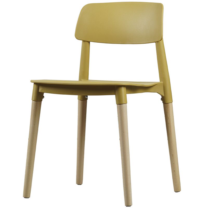 Contemporary Style Dining Chair Armless Dining Chairs with Wooden Legs for Kitchen
