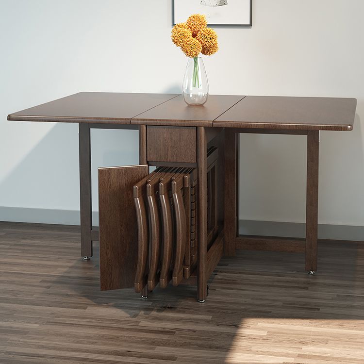 Standard Solid Wood Dining Set with Black Wood Space-Saving Design Legs for Dining Furniture