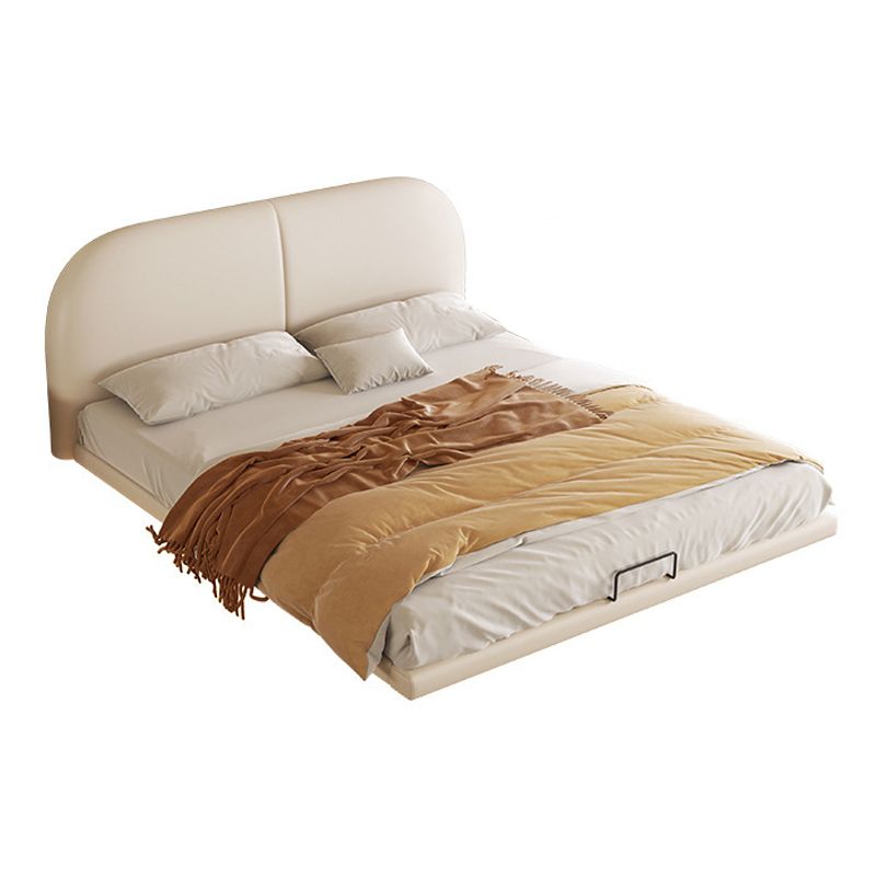 Solid Color Standard Bed Foam Contemporary Bed Frame with Upholstered Headboard