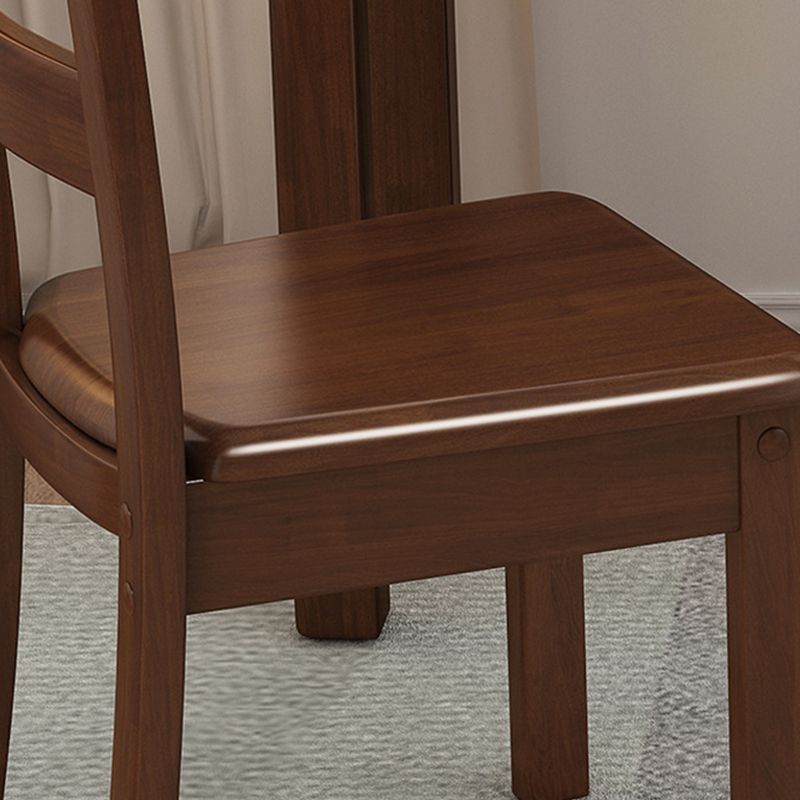 Solid Wood Dining Chair Industrial Style Ladder Back Armless Chair