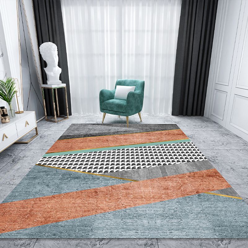 Luxury Geometry Print Carpet Polyester Rug Stain Resistant Area Carpet for Home Decoration