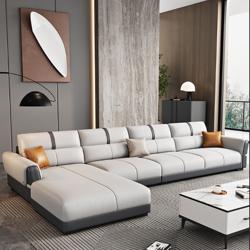 Contemporary Sectional Sofa Faux Leather Stain-Resistant Sectional Sofa