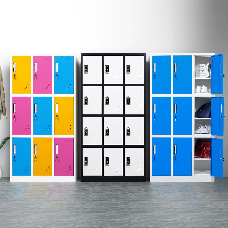 Metal Non-Hanging Armoire with Hinged Doors Modern Storage Cabinet for Bathroom