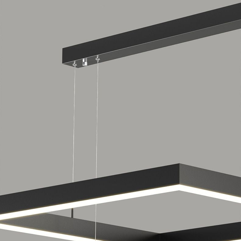 Luz de luz colgante cuadrada luces colgantes de metal modernas