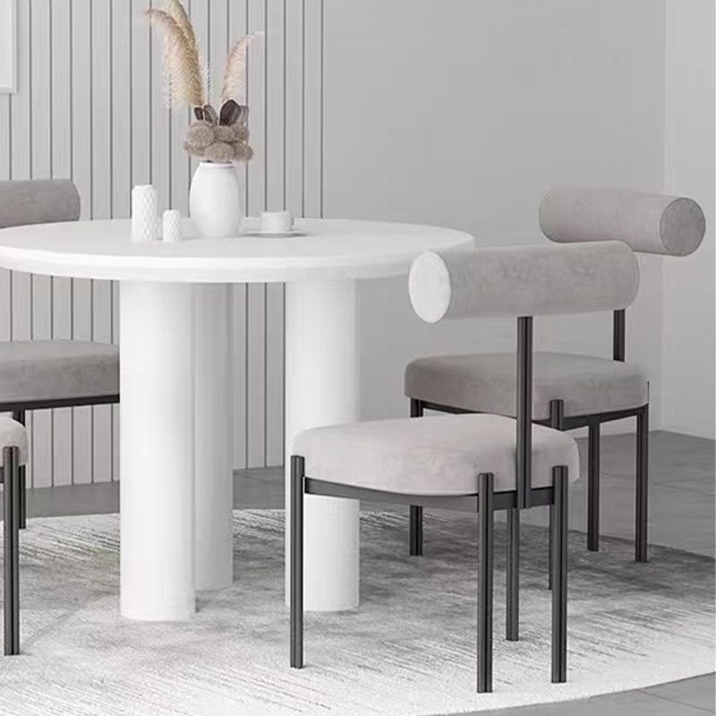 Scandinavian Side Dining Chair Upholstered Metal Chair for Dining Room