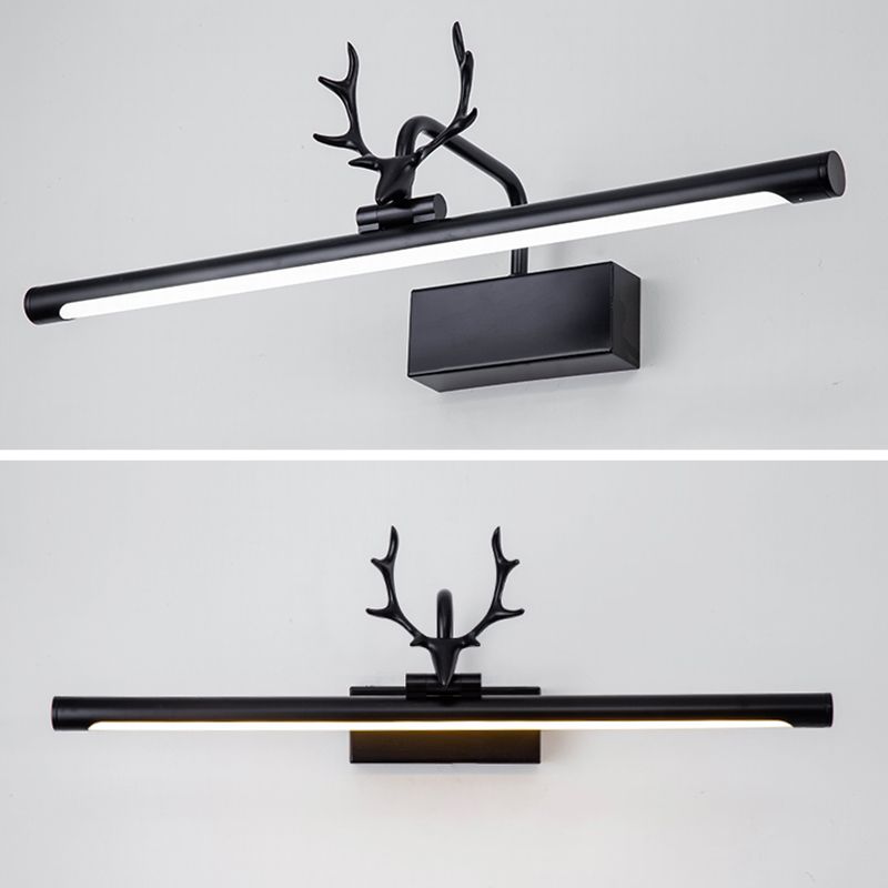 Modern Minimalist Style Straight Wall Mounted Lighting Aluminum Vanity Wall Sconce with Antlers