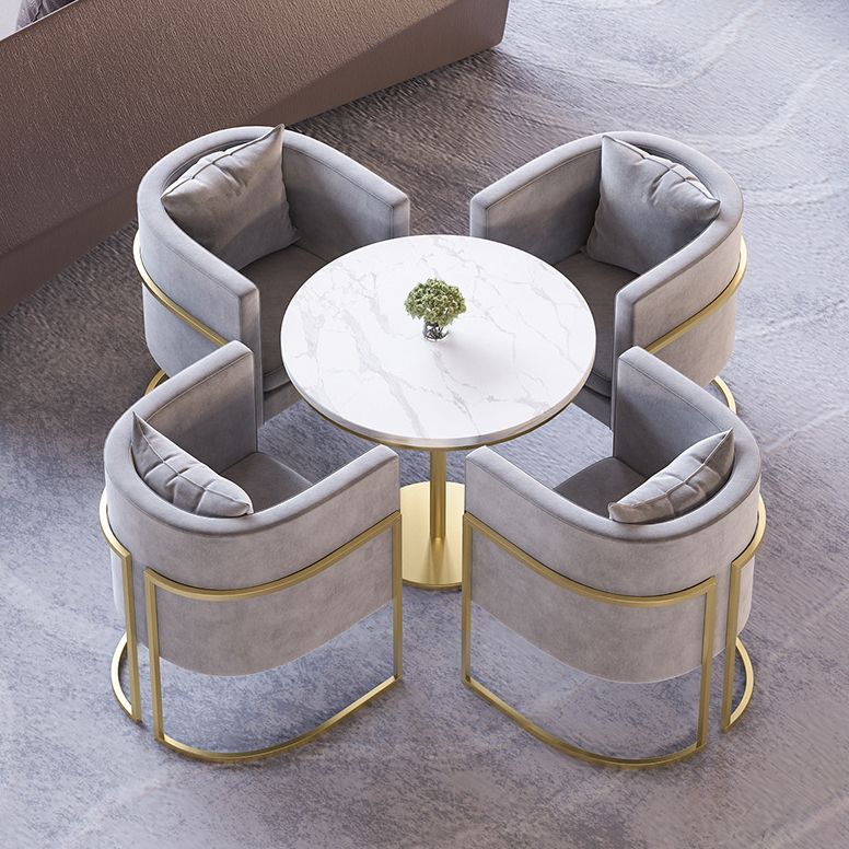 Nordic Sintered Stone Dining Room Set with Metal Base Dining Furniture for Household