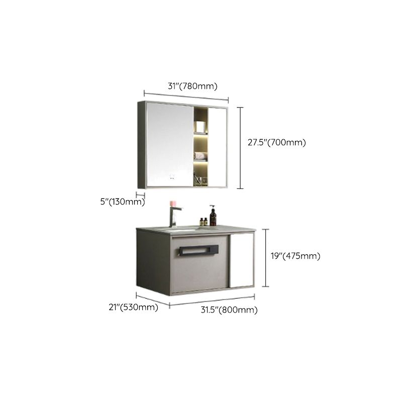 Gorgeous Vanity Sink Wooden Wall-Mounted Standard Vanity Cabinet with Mirror Cabinet