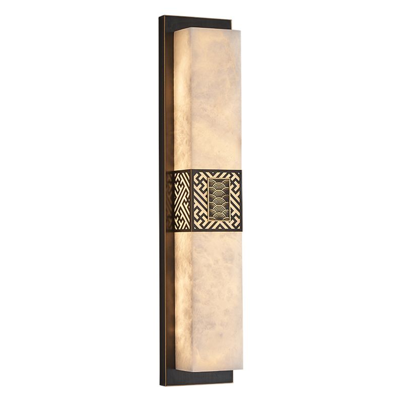 Contemporary Wall Sconce Marble Shade Wall Light Fixture for Living Room