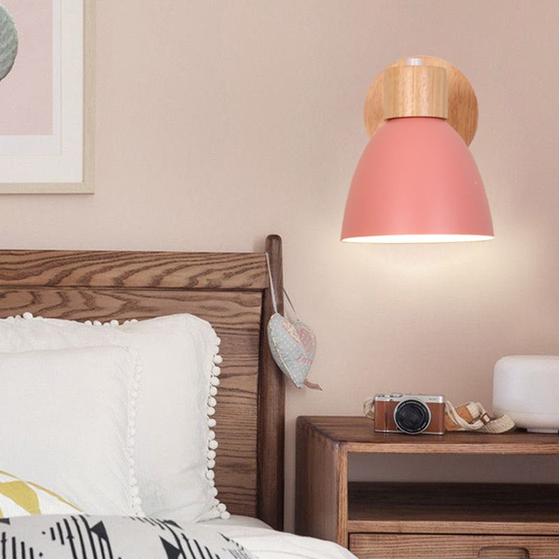 Bowl Wall Mounted Lamp Modern Simplicity Macaron Metal Wall Mount Lamp for Living Room