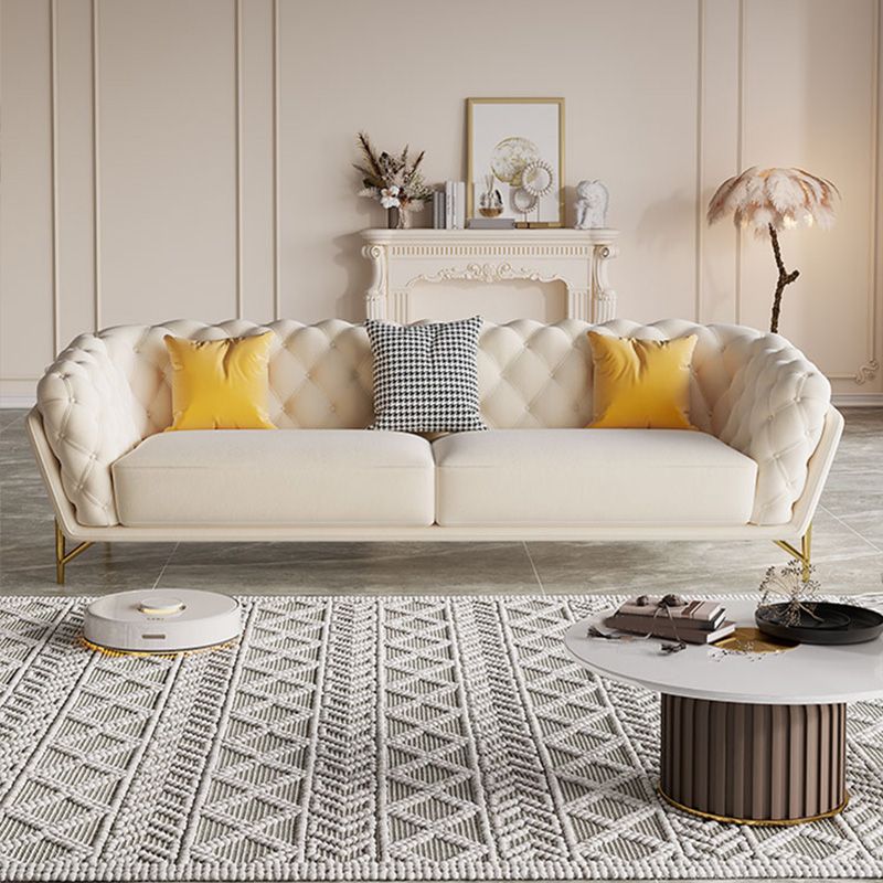 Velvet Tuxedo Arm Sofa Contemporary Sofa with Tufted Split-Back