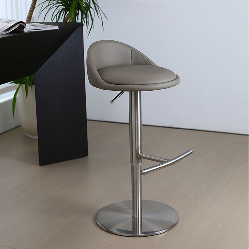 Modern Style Rotatable Backrest Counter High Stool with Leather Cushion