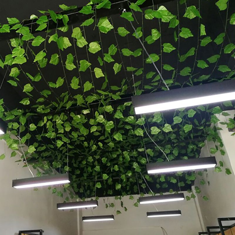 Lampes suspendues modernes linéaires, luminaires d'éclairage pendentif à LED noir pour le bureau