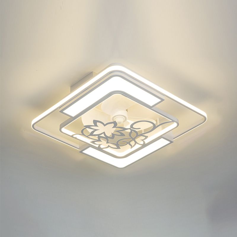 Modern Ceiling Fan Light LED Ceiling Mount Lamp with Acrylic Shade for Bedroom