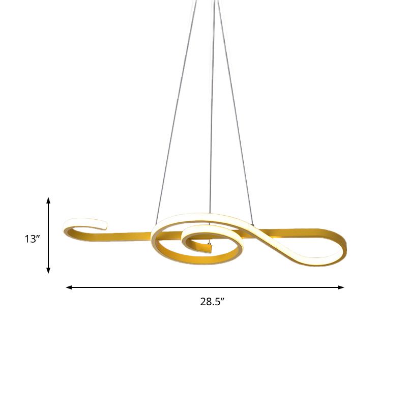 Gelb/rosa Twist -Anhänger Kronleuchter zeitgenössischer Acryl -LED Hanges Anhänger Licht in Weiß/warmes Licht für Schlafzimmer