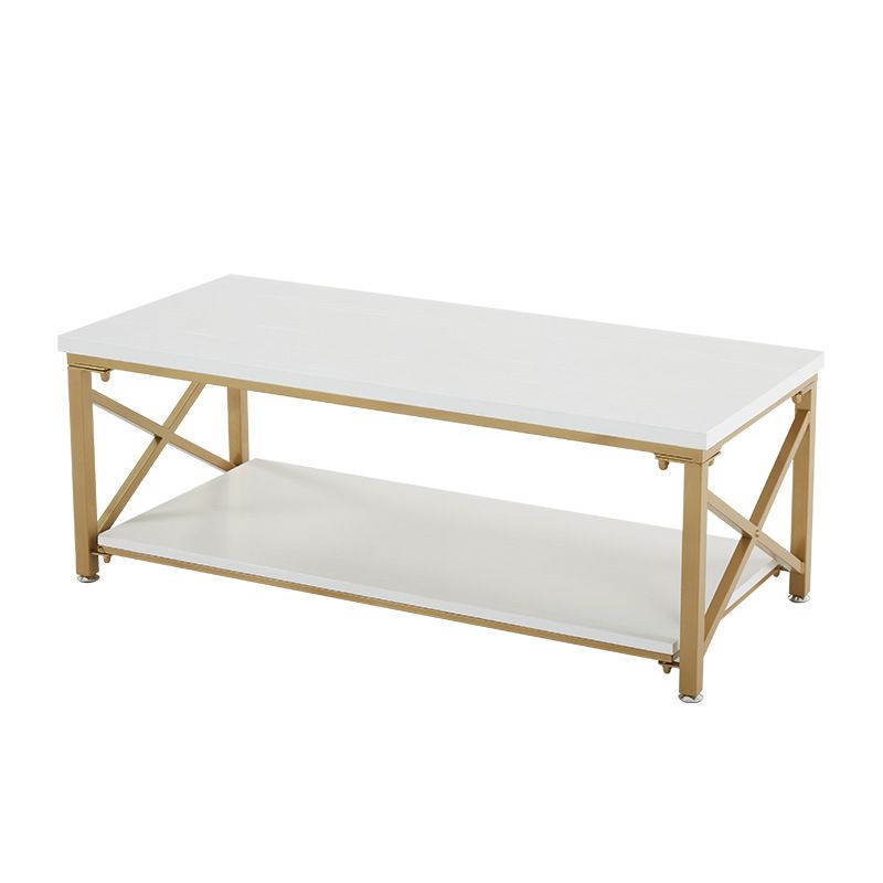 Rectangular Frame Cocktail Table Contemporary  Coffee Table with Storage
