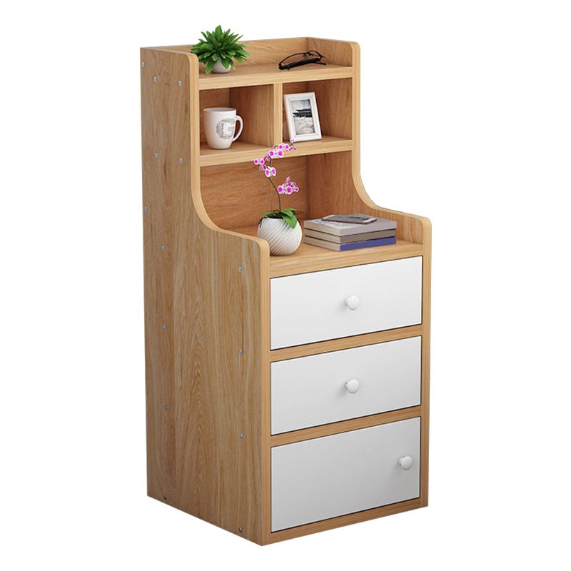 Wooden Bedside Cabinet Modern Style Minimalist Bedside Table with Drawers