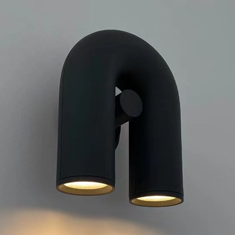 Modernism 2-Light Polished Wall Mounted Sconce Metallic Unique Wall Light