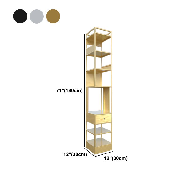 Iron Industrial Corner Bücherregal Offene vertikale Bücherregal mit Schublade