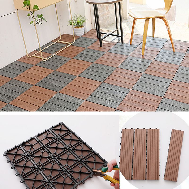 Striped Pattern Decking Tiles Interlocking Square Deck Plank Outdoor Patio