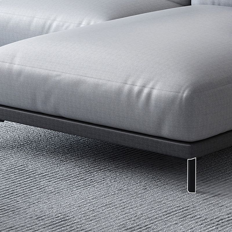 Square Arm Loose Back Sectional with Chaise Faux Leather 4-seater Sectional