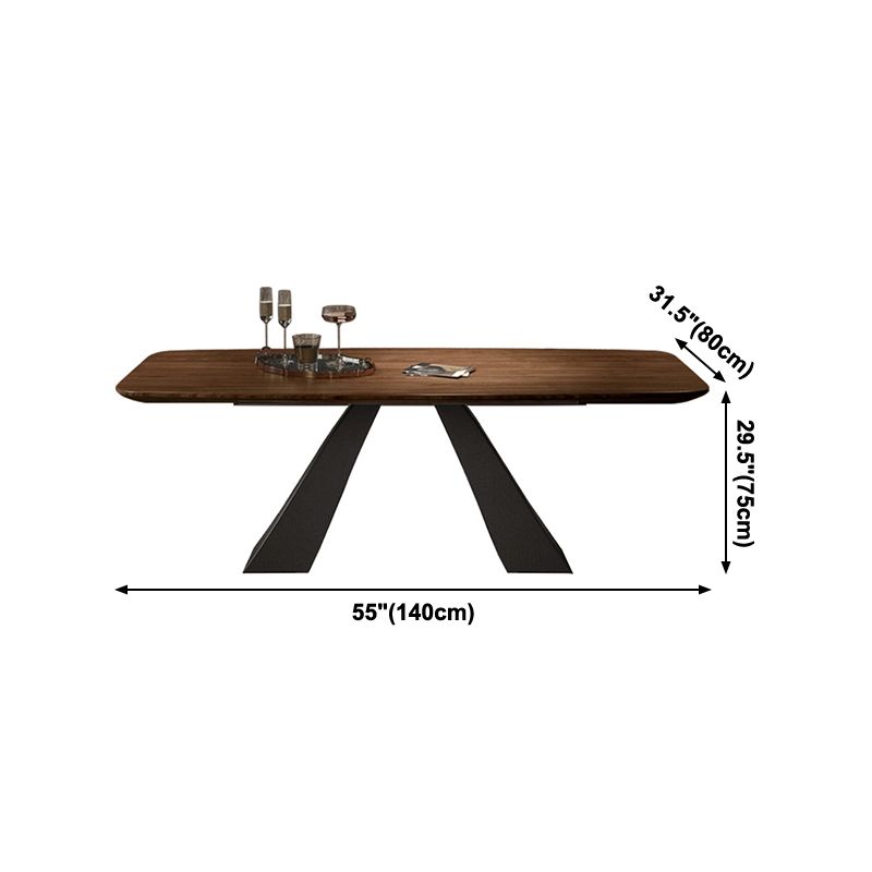 Mesa de comedor rectangular Mesa base de doble pedestal de estilo industrial para comedor