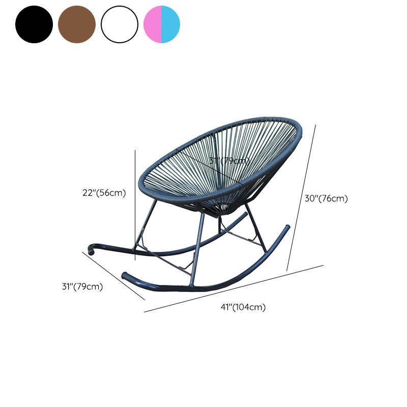 Mid-Century Modern Single Rocking Chair Indoor Rattan Rocking Chair