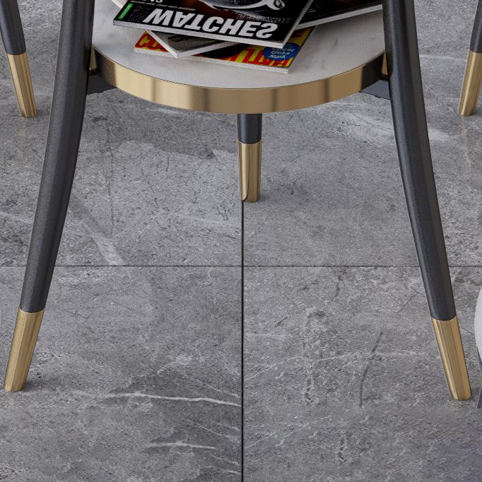 Mesa de comedor redonda contemporánea de metal mesa de comedor de madera fabricada con piernas