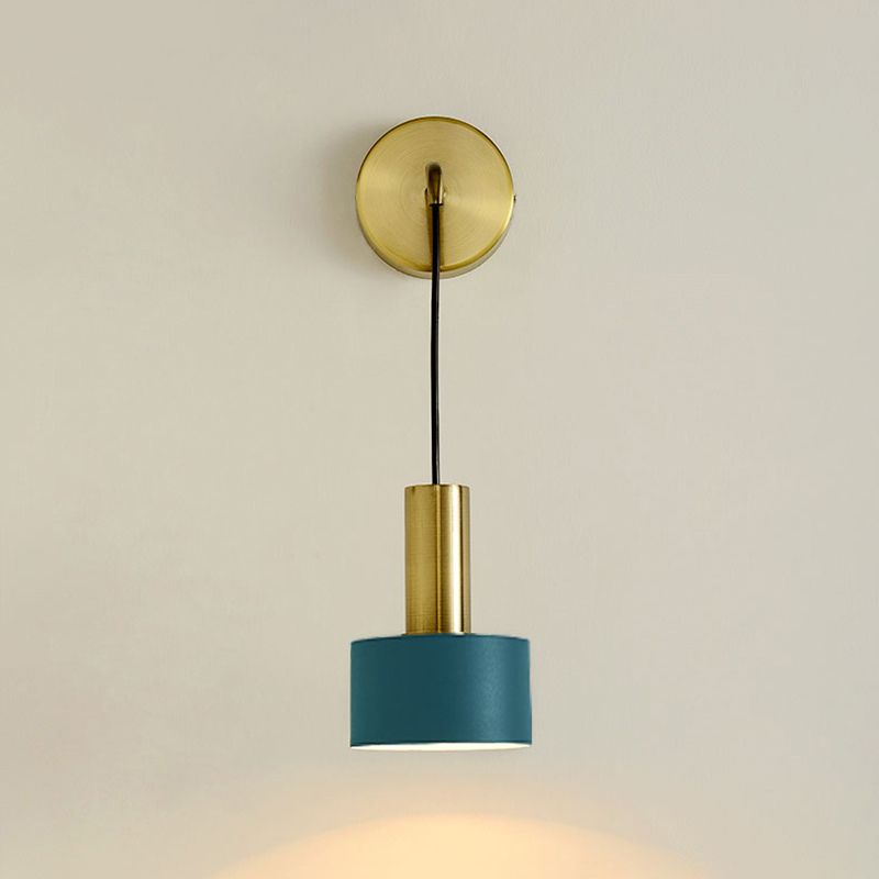 Postmodern Small Wall Hanging Light Metallic Single-Bulb Bedside Reading Wall Lamp