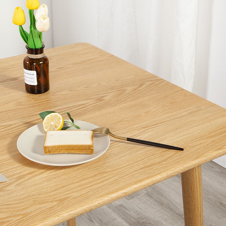 Rectangle Dining Table Solid Wood Dining Room Table in Natural