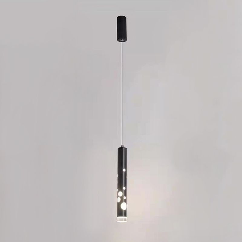 Sospensione cilindrica Sospensione Lampada Acrilico Modernista a LED in nero
