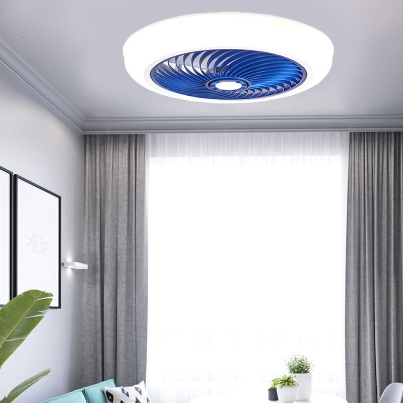 Macaron Flush Mount Deckenventilator Runde LED -LED -Halbflush -Licht mit Acrylschatten