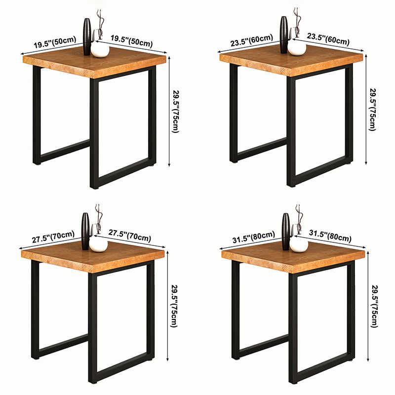 Industrial Solid Wood Dinner Room Kitchen Table Square Sled Table for Dining Room