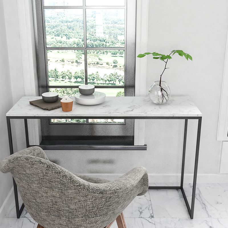 Glam Marble Rectangle Sofa Table Scratch Resistant Stain Resistant Accent Table