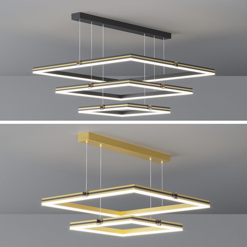 Luz de colgante de techo de múltiples capas de múltiples lámparas acrílicas modernas