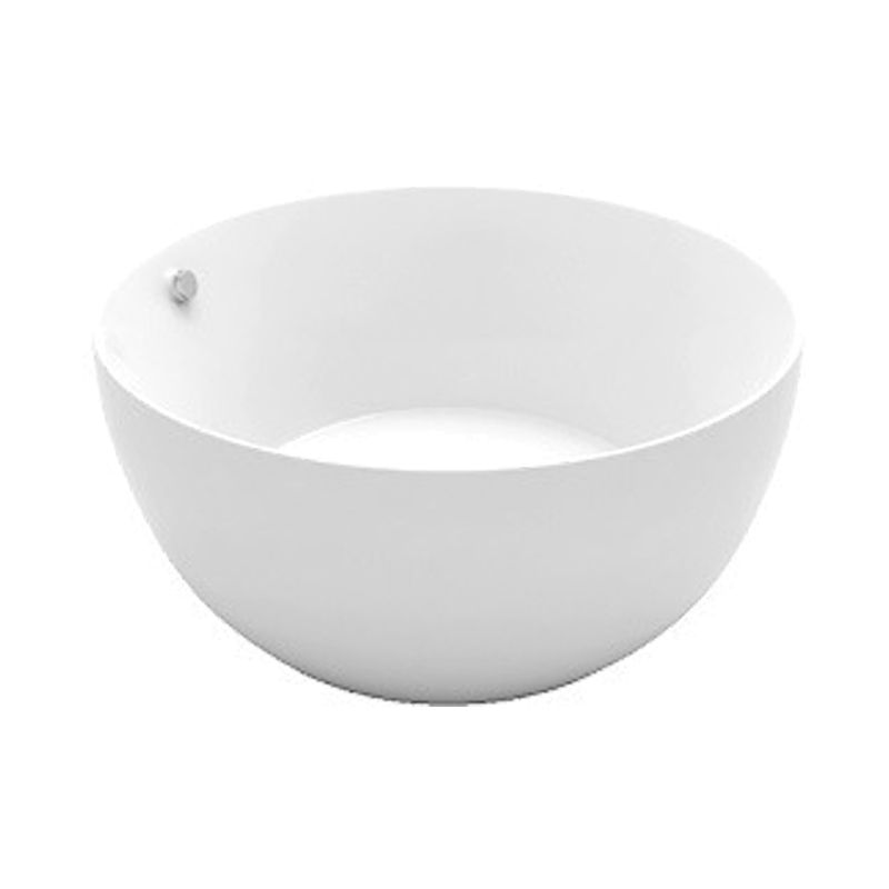Bathroom Acrylic Round Bath Tub Soaking Stand Alone Tub with Drain