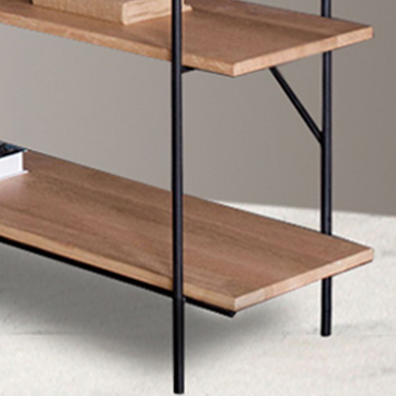 Industriële open etagere boekenplank van 5 plank met ijzeren frame dennenhoutplank