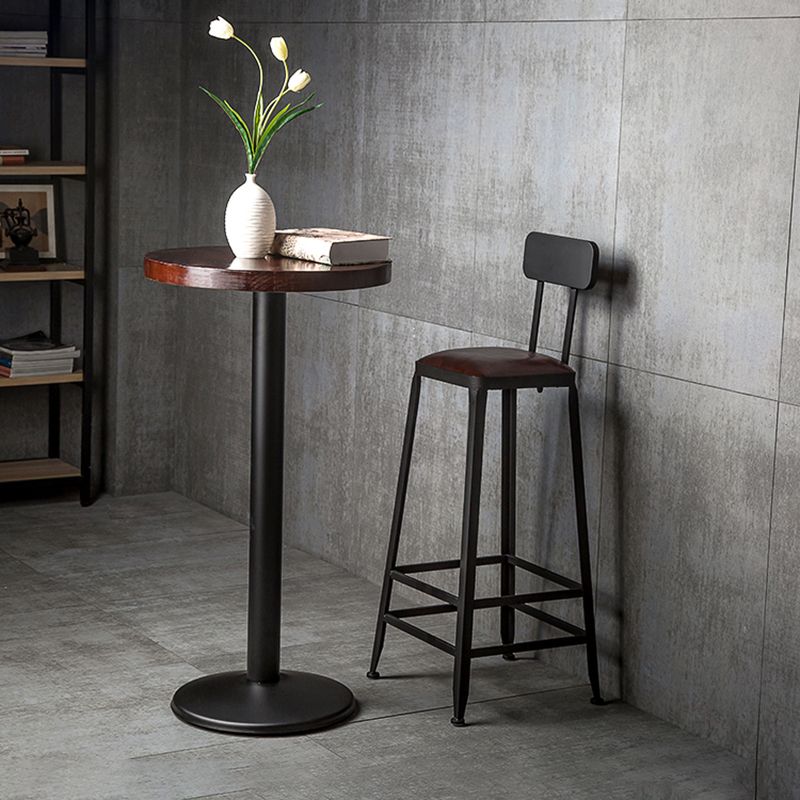 Asiento de cuero cuadrado de estilo industrial con patas de metal Taburete para barra de cocina