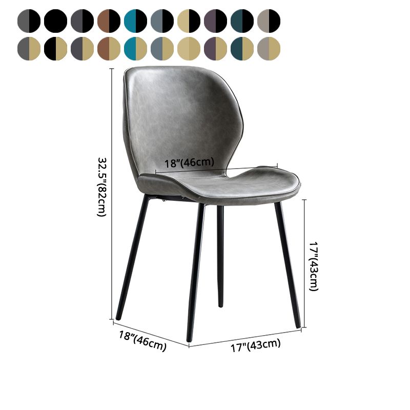 Silla auxiliar de cuero escandinavo para el hogar, silla de comedor con respaldo de orejas y acabado mate (juego de 2)
